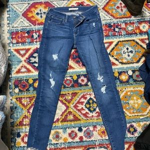 Super skinny ripped Levi jeans